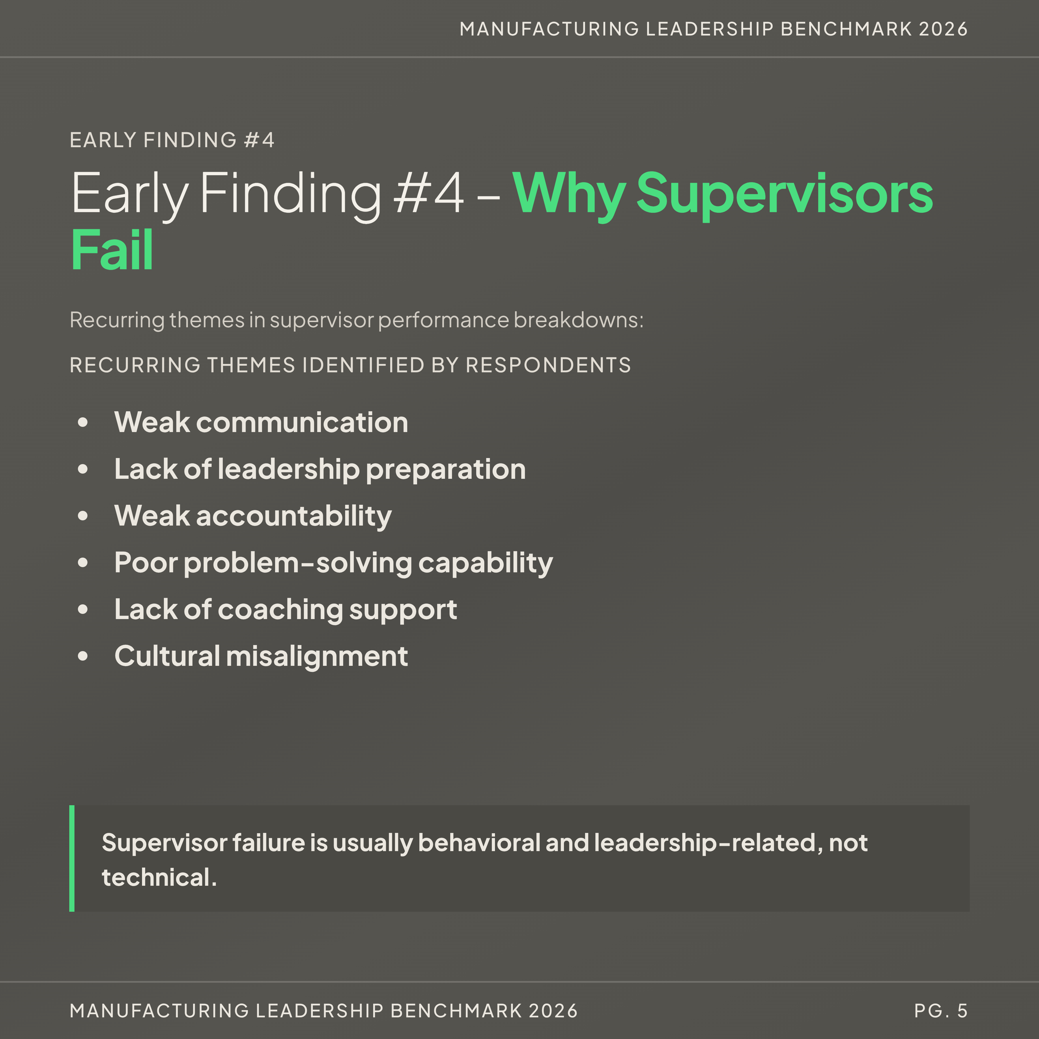 Early Finding #4 — Why Supervisors Fail
